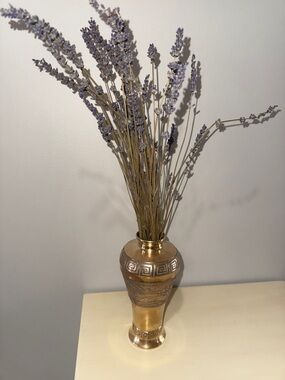 Vintage Brass Vase - Hollywood Regency Asian Mid- century